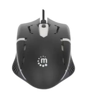 MOUSE,MANHATTAN,190206, OPTICO LUMINISCENTE RGB USB NEGRO