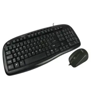 KIT TECLADO Y MOUSE ALAMBRICOS CONECTOR USB IDEAL PARA USUARIOS DIESTROS Y ZURDOS EASY LINE BY PERFECT CHOICE BALANCE - NEGRO