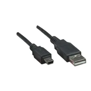 CABLE USB , MANHATTAN, 322638, V2.0 A-MINI B 0.9M NEGRO
