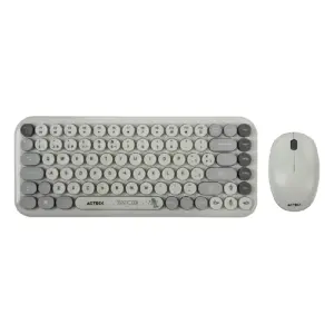 KIT ACTECK CREATOR CHIC K-COLORS MK480 / TECLADO Y MOUSE / INALAMBRICO - MULTIMEDIA / 85 TECLAS / OPTICO / 800 DPI / 4 BOTONES + SCROLL / WIN + MAC / ESPAÑOL / DONGLE USB / GRIS / AC-940221