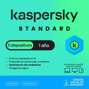 ESD KASPERSKY STANDARD 5 DISP 1 AñO