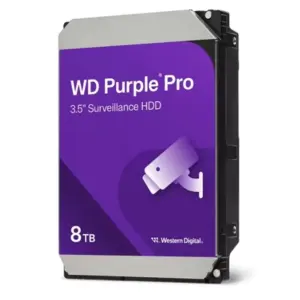 Disco Duro Interno Wd Purple Pro 8TB 3.5 Escritorio SATA3 6GB-S 256MB 7200RPM 24X7 Ia DVR NVR 1-16 Bahías 1-64 Cámaras WD8002PURP