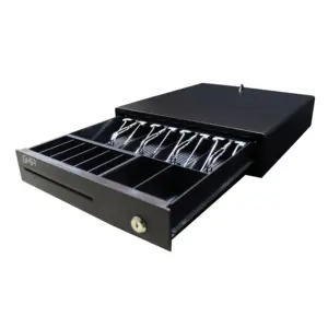 Cajon de Dinero Ghia GCD481, Acero, 4 Billetes, 8 Monedas, RJ11, Negro