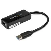 Adaptador Tarjeta de Red Nic Externa USB 3.0 1 Puerto Gigabit Ethernet RJ45 y 1 Puerto USB Super Speed Cable Negro Startech.com