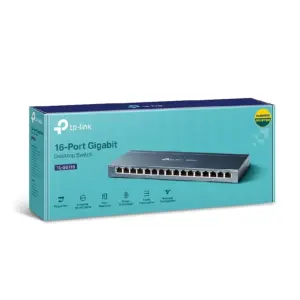 SWITCH | TP-LINK | TL-SG116 | 16 PUERTOS RJ45 GIGABIT 10/100/1000 | NO ADMINISTRABLE | CARCASA METALICA | PARA ESCRITORIO O PARED