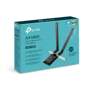 TARJETA DE RED PCIE | TP-LINK | ARCHER TX20E | WIFI 6 | AX1800 | BLUETHOOTH 5.2 | (5GHZ) 1201 MBPS | (2.4 GHZ) 574 MBPS