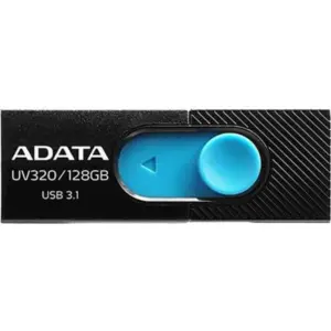 MEMORIA ADATA 128GB USB 3.2 UV320 RETRACTIL NEGRO-AZUL (AUV320-128G-RBKBL)