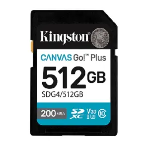 MEMORIA FLASH SD KINGSTON SDXC CANVAS GO PLUS 512GB 200MB/S C10 UHS-I U3 V30 (SDG4/512GB)