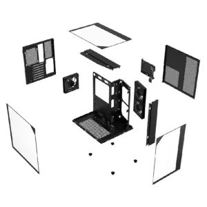 GABINETE GAMER BALAM RUSH TANK MAJESTIC 6600 / MEDIA TORRE / ATX - MICRO ATX - ITX / VENTILADORES ARGB / CRISTAL TEMPLADO / SOPORTE P/ TARJETA GRAFICA 330 MM / DUAL CHAMBER / NEGRO / BR-941525