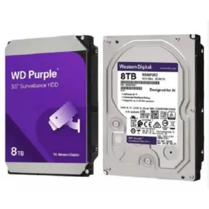 Disco Duro Interno Wd Purple Pro 8TB 3.5 Escritorio SATA3 6GB-S 256MB 7200RPM 24X7 Ia DVR NVR 1-16 Bahías 1-64 Cámaras WD8002PURP