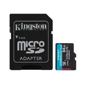 MEMORIA FLASH MICRO SD KINGSTON SDXC CANVAS GO PLUS 64GB 200MB/S UHS-I U3 V30 C/ADAPTADOR (SDCG4/64GB)