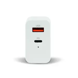 CARGADOR PARA PARED AU-350 QUICK CHARGE 3.0A PD 20W USB A Y TIPO C BLANCO