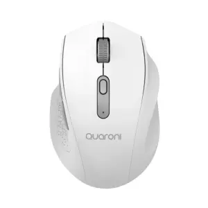 MOUSE INALAMBRICO ERGONMICO CON TEXTURA QUARONI 5 SCROLL/RECEPTOR 2.4 GHZ/800 - 2400 DPI/PTICO/4 NIVELES/BLANCO