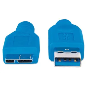 CABLE USB,MANHATTAN,325424, V3.0 A-MICRO B 2.0M AZUL