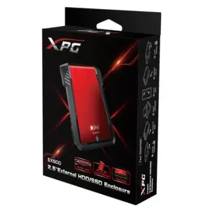 Carcasa Xpg EX500 para Discos Duros-SSD 2.5 Pulgadas 7mm-9.5mm SATA3-Usb3.2 Case PC Color Rojo AEX500U3-Crd