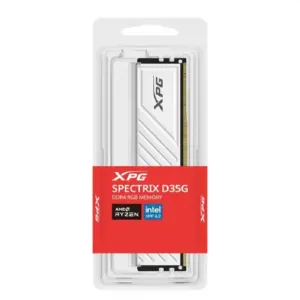 MEMORIA XPG SPECTRIX D35G UDIMM DDR4 16GB PC4-25600 3200MHZ CL16 288PIN 1.35V RGB CON DISIPADOR PC/GAMER COLOR BLANCO AX4U320016G16A-SWHD35G