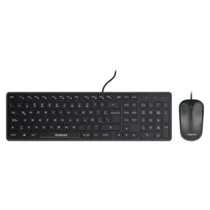 KIT TECLADO Y MOUSE OPTICO QUARONI ALAMBRICO COLOR NEGRO
