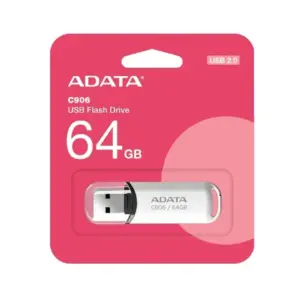MEMORIA ADATA 64GB USB 2.0 C906 BLANCO (AC906-64G-RWH)