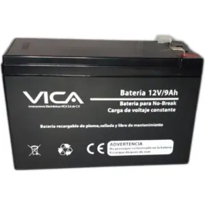 BATERIA DE REEMPLAZO VICA 12V 9AH, GENERICA COMPATIBLE CON EL 80% DE NO BREAKS DE OTRAS MARCAS, 1 AÑO DE GARANTIA