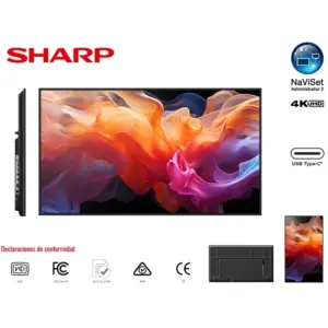 MONITOR PROFESIONAL SHARP 86 PN-E869 UHD 3840 X 2160 16/7, 350 CD/M2, 1200:1, 2 HDMI, USB-C HDCP, RJ-45