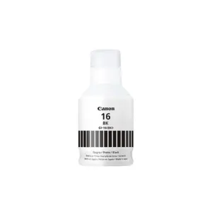 BOTELLA DE TINTA CANON GI-16 BK NEGRA,RENDIMIENTO 9,000 PAGINAS,COMPATIBLE MAXIFY GX7010,MAXIFY GX6010,MAXIFY GX5010