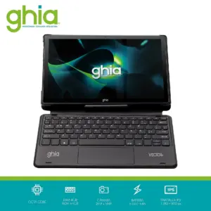 Tablet Ghia Vector Plus C-Teclado, A523 Octacore-4GB RAM-64GB, 2CAM-WiFi-Bluetooth-5000mAh-Android 13 Negra