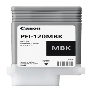 TANQUE DE TINTA CANON PFI-120 MBK NEGRO MATE,COMPATIBLE: TM-200,TM-205,TM-300,TM-305,CAPACIDAD 130 ML