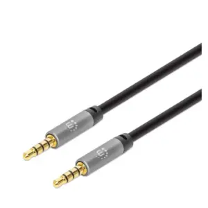 Cable Audio Estéreo Manhattan 356015 5.0mm M-M 5.0m Negro-Aluminio Plateado