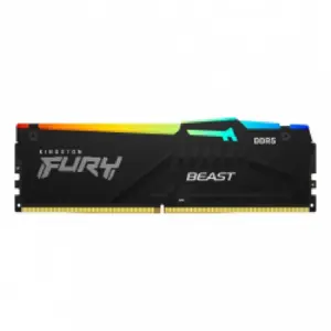 MEMORIA RAM KINGSTON DIMM DDR5 32GB 5600MT/S FURY BEAST BLACK XMP RGB CL40 288PIN 1.25V C/DISIPADOR DE CALOR P/PC/GAMER/ALTO RENDIMIENTO KF556C40BBA-32