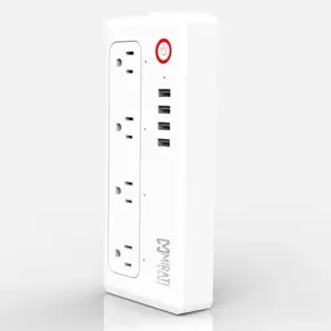 MULTICONTACTO INTELIGENTE MIRATI 4 SOCKETS/4USB/LED INDICADOR/WIFI 2.4 GHZ/100 - 240 V/1800 W/ BLANCO