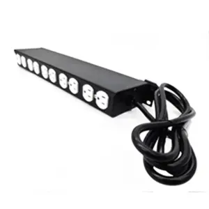 Barra de 10 Contactos North System Horizontal con Switch Termomagnetico Montaje Rack