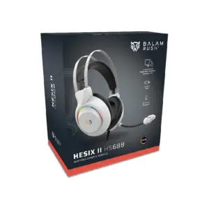 AUDIFONOS GAMER BALAM RUSH HESIX II HS688 / ALAMBRICOS / ALMOHADILLAS DE CUERO PROTEICO / AUX 3.5 MM - USB / PC, DISPOSITIVOS MOVILES, CONSOLAS / MICROFONO OMNIDIRECCIONAL / RGB / BLANCO / BR-941211