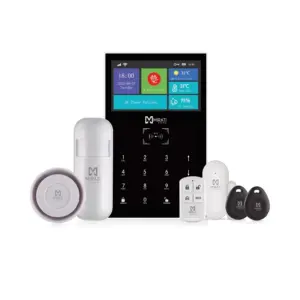 KIT DE ALARMA INTEGRAL SMARTHOME MIRATI WIFI 4G PANEL TACTIL PANTALLA A COLOR TAMPER SWITCH INCLUYE SIRENA, SENSOR DE MOVIMIENTO, SENSOR DE PUERTA-VENTANA, 1 CONTROL, 2 TAG RFID