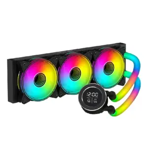 Enfriamiento Liquido Ocelot Gaming Polar Wave 360 Black, 360mm, Argb, 70 Cfm, 1800 Rpm, 32 Db, Intel y AMD, Color Negro