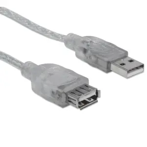 CABLE USB,MANHATTAN,340502, V2.0 EXT. 4.5M PLATA
