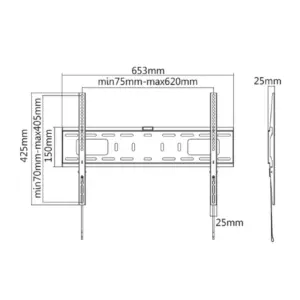 SOPORTE TV,MANHATTAN,461986, P/PARED 50KG, 37 A 70 FIJO