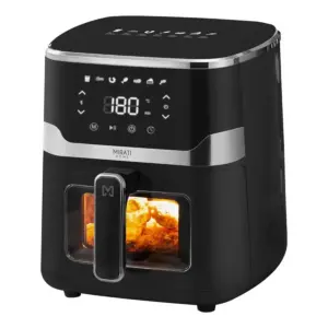 Freidora de Aire Digital con Ventana, Mirati Home con Capacidad de 5 Litros 1350W 8 Modos Preestablecidos Temperatura de 80C-200C