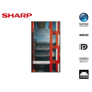 MONITOR PROFESIONAL SHARP DE 50 PN-ME502 UHD 3840 X 2160 18/7, 450 CD/M2 CONT 50001 USB-C HDCP 3 HDMI ANDROID 13 CON 3AÑOS DE GARANTIA
