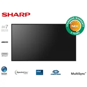MONITOR PROFESIONAL SHARP DE 55 M552 UHD 3840 X 2160 24/7, 550 CD/M2, 8000:1, HDMI, DISPLAYPORT HDCP, USB, RJ-45, INTEL SDM Y RPI4