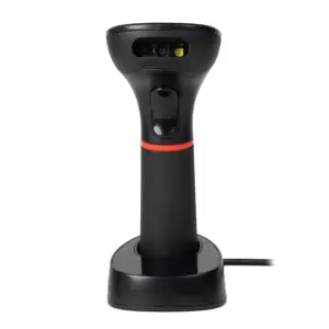 LECTOR DE CODIGOS DE BARRAS GHIA GSW2 / INALAMBRICO / 2D / LED ROJO Y BLANCO / BLUETOOTH / USB / BASE DE CARGA / QR / NEGRO