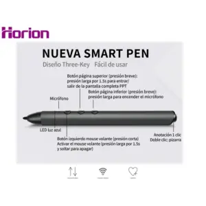 PLUMA INTELIGENTE HORION HP-3S FUNCIN 6 EN 1 RF 2.4G BLUETOOTH NFC COMANDOS DE VOZ