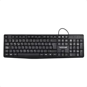 TECLADO TECHZONE TZACTCA04 ALAMBRICO STANDARD USB ERGONOMICO NEGRO