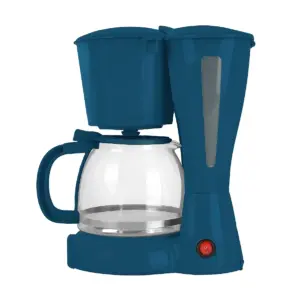 Cafetera Mirati, 1.2 L, 900W, Vaso Cristal, Filtro Lavable, Azul