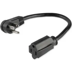 Cable de Alimentacin de 0.3M Extension de Alimentacion Acodado en Angulo Recto NEMA 5-15P a NEMA 5-15R 13A 125V 16AWG Ul