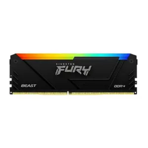 MEMORIA RAM KINGSTON DIMM DDR4 32GB 3200MT/S FURY BEAST BLACK XMP RGB CL16 288PIN 1.35V C/DISIPADOR DE CALOR P/PC/GAMER/ALTO RENDIMIENTO KF432C16BB2A/32