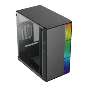 GABINETE ACTECK FUSION II GI440 / MICRO TORRE / MICRO ATX, MINI ITX / FUENTE 500W / ILUMINACION RGB / PANEL ACRILICO, METAL / NEGRO / AC-935753