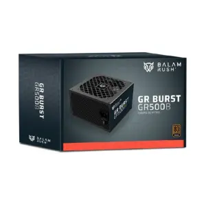 FUENTE DE PODER GAMER BALAM RUSH GR BURST GR500B / 500 W / CERTIFICADA / 80 PLUS BRONZE / ATX / NO MODULAR / BAJO NIVEL DE RUIDO / NEGRO / BR-937702