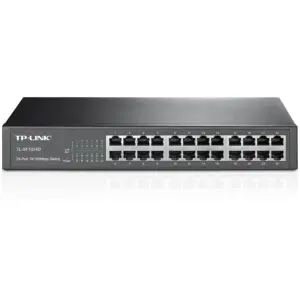 SWITCH |TP-LINK | TL-SF1024D | 24 PUERTOS RJ45 10/100 MBPS | NO ADMINISTRABLE | PARA ESCRITORIO O RACK DE 13 PULGADAS