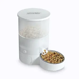 Comedero Inteligente para Mascotas de 3 Litros Mmanejo con App con Plato de Acero Inoxidable para Perros y Gatos