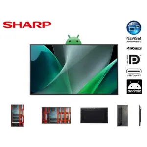 MONITOR PROFESIONAL SHARP DE 65 PN-ME652 UHD 3840 X 2160 18/7, 450 CD/M2 CONT 1200:1 USB-C HDCP 3 HDMI ANDROID 13 CON 3AÑOS DE GARANTIA